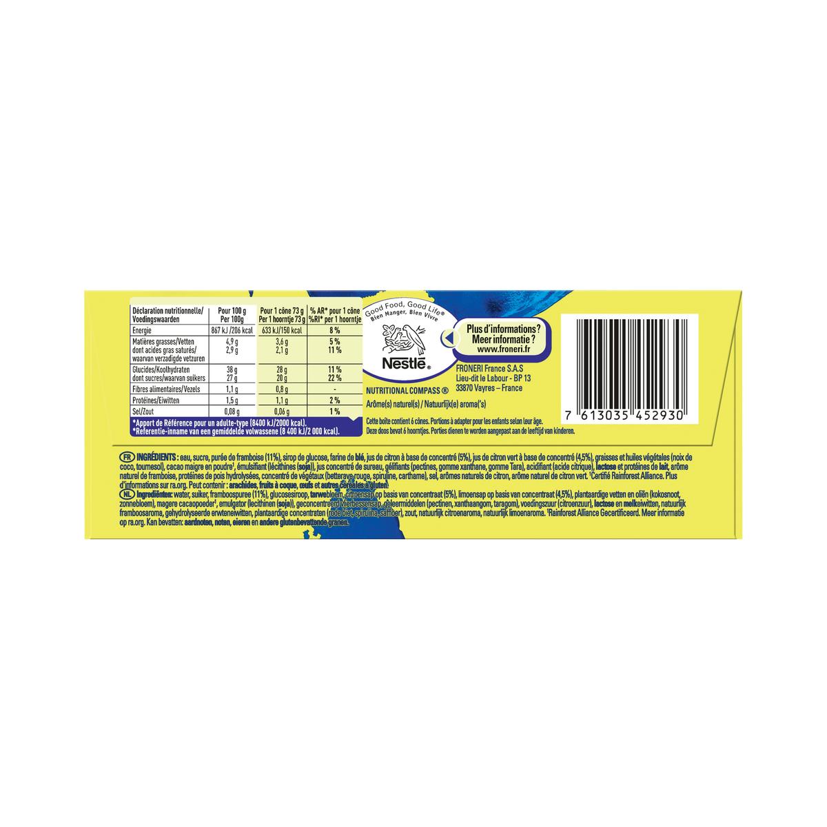 7613035452930 - Extrême - Cônes glacés citron vert, jaune et framboise
