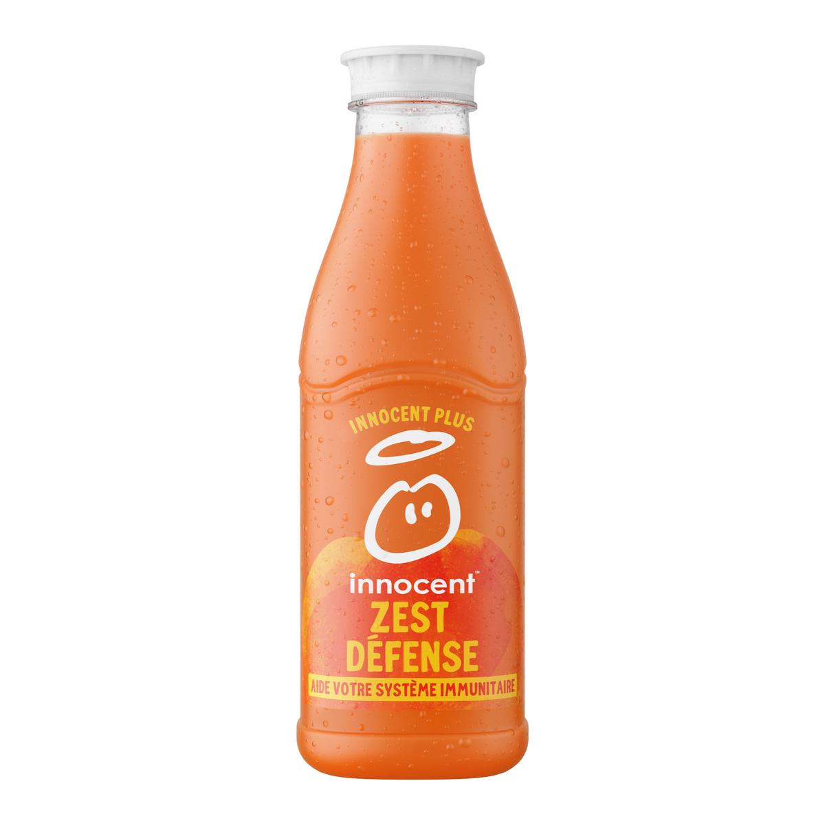 5038862134330 - innocent - Zest Défence, Pur Jus Orange, Carotte, Mandarine, Citron, Gingembre + Vitamines.