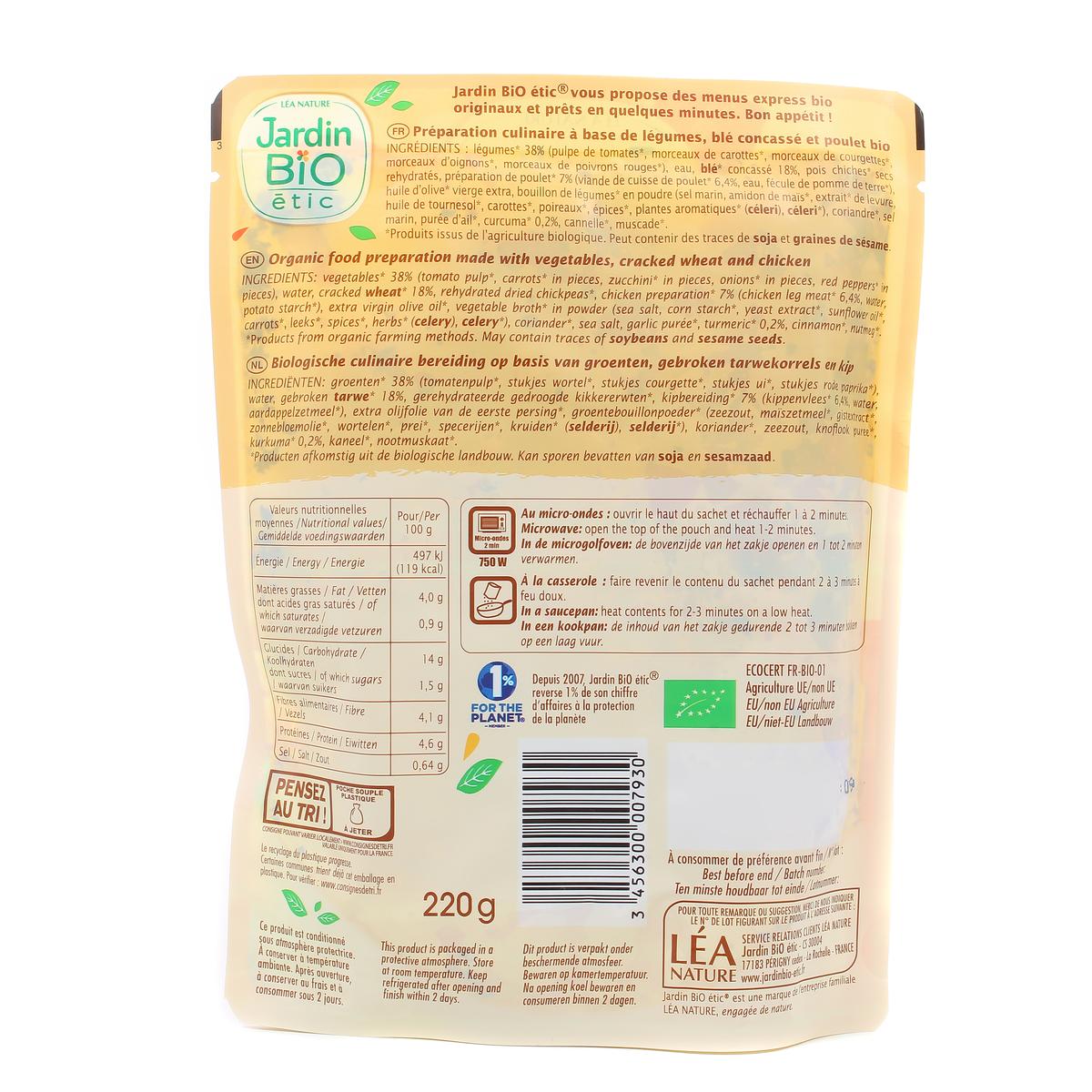 3456300007930 - Jardin Bio Etic - Couscous Poulet Curcuma Bio
