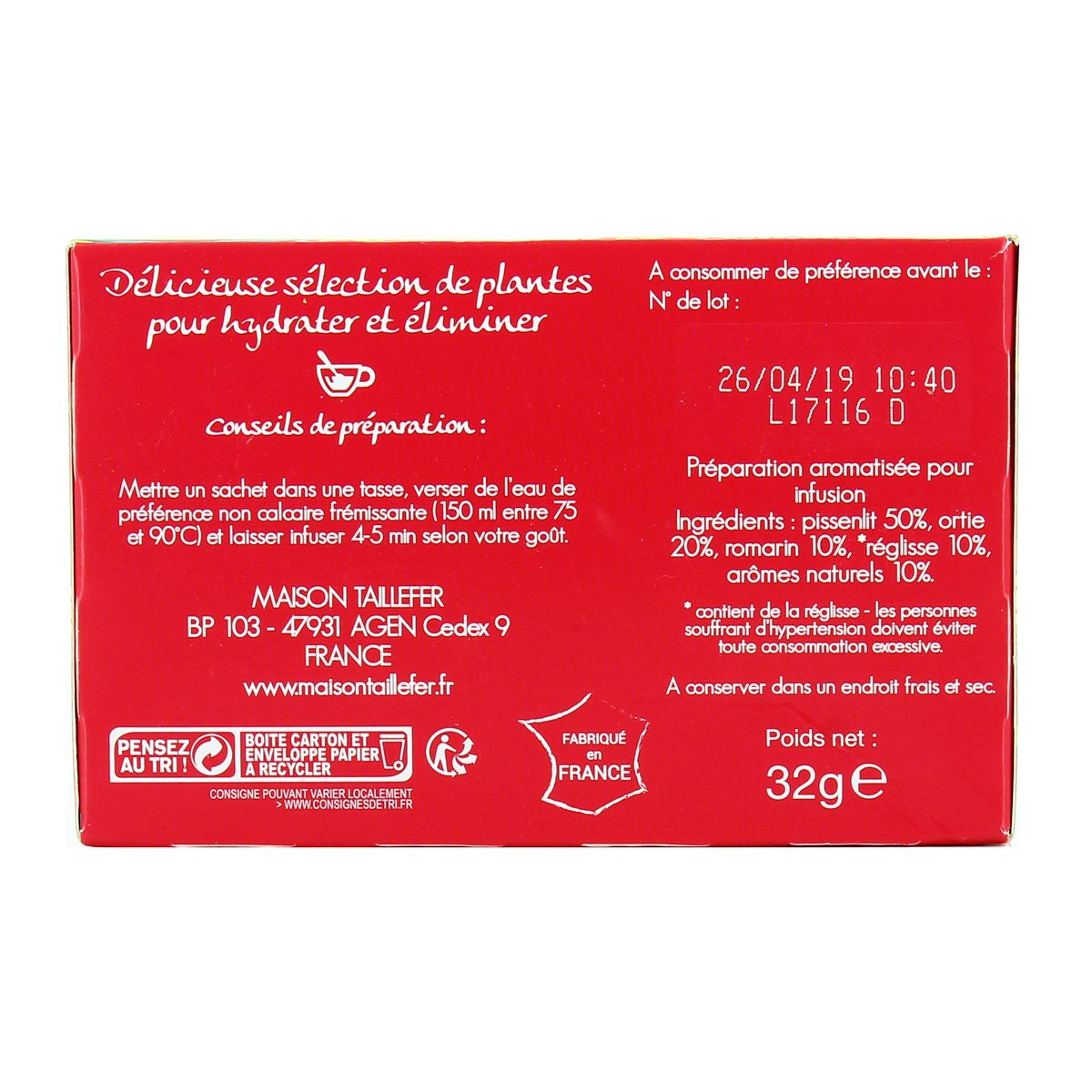 3564884019130 - Maison Taillefer - Infusion détox ortie romarin