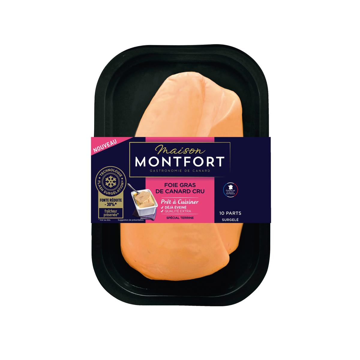 Maison Montfort Foie Gras De Canard Cru Qualite Extra Eveine Surgele