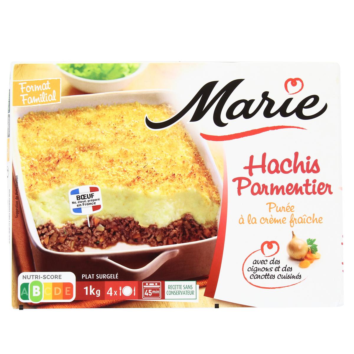 Marie Hachis parmentier purée à la crème fraiche avec des oignons et