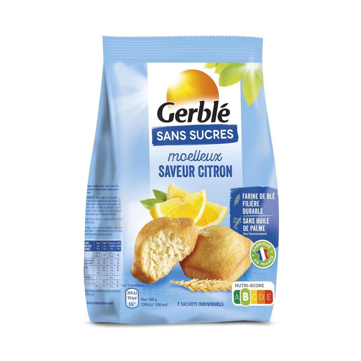 Livraison à domicile Gerblé Sans Sucres 7 Moelleux saveur citron, 196g