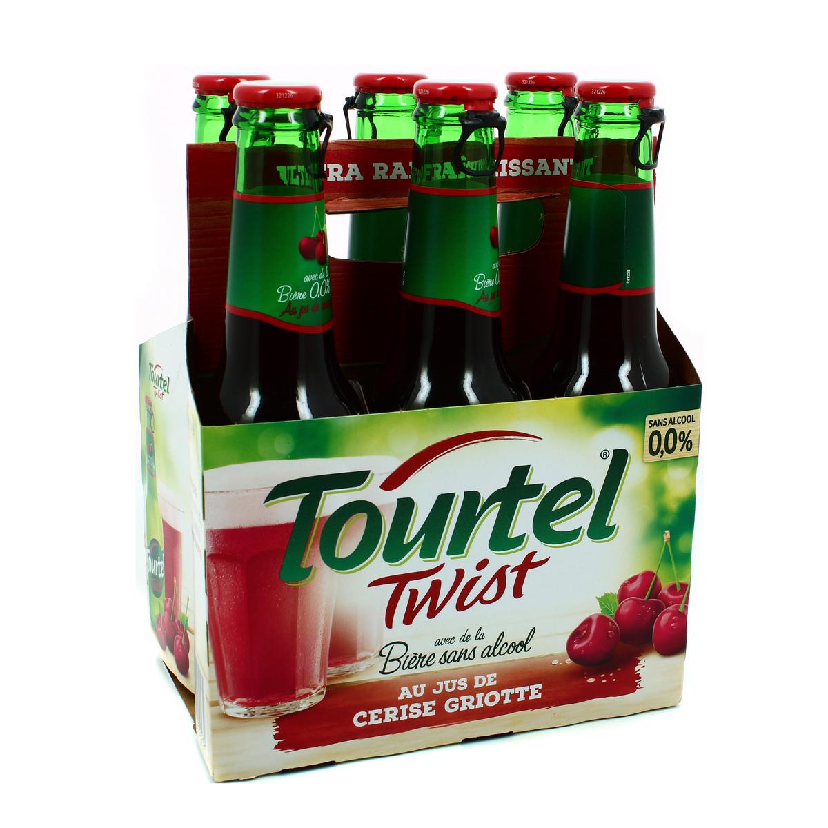 Pack de bière sans alcool aromatisée pêche, Tourtel Twist (6 x 27,5 cl)
