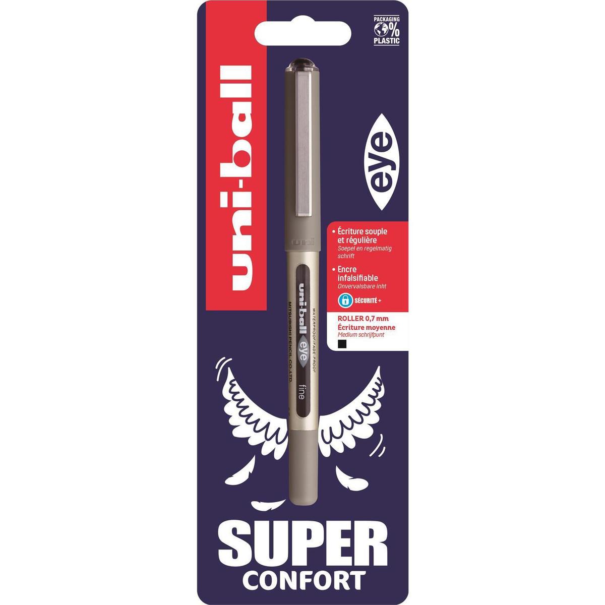 3296280045832 - Uniball - Stylo roller pointe fine encre liquide noire EYE