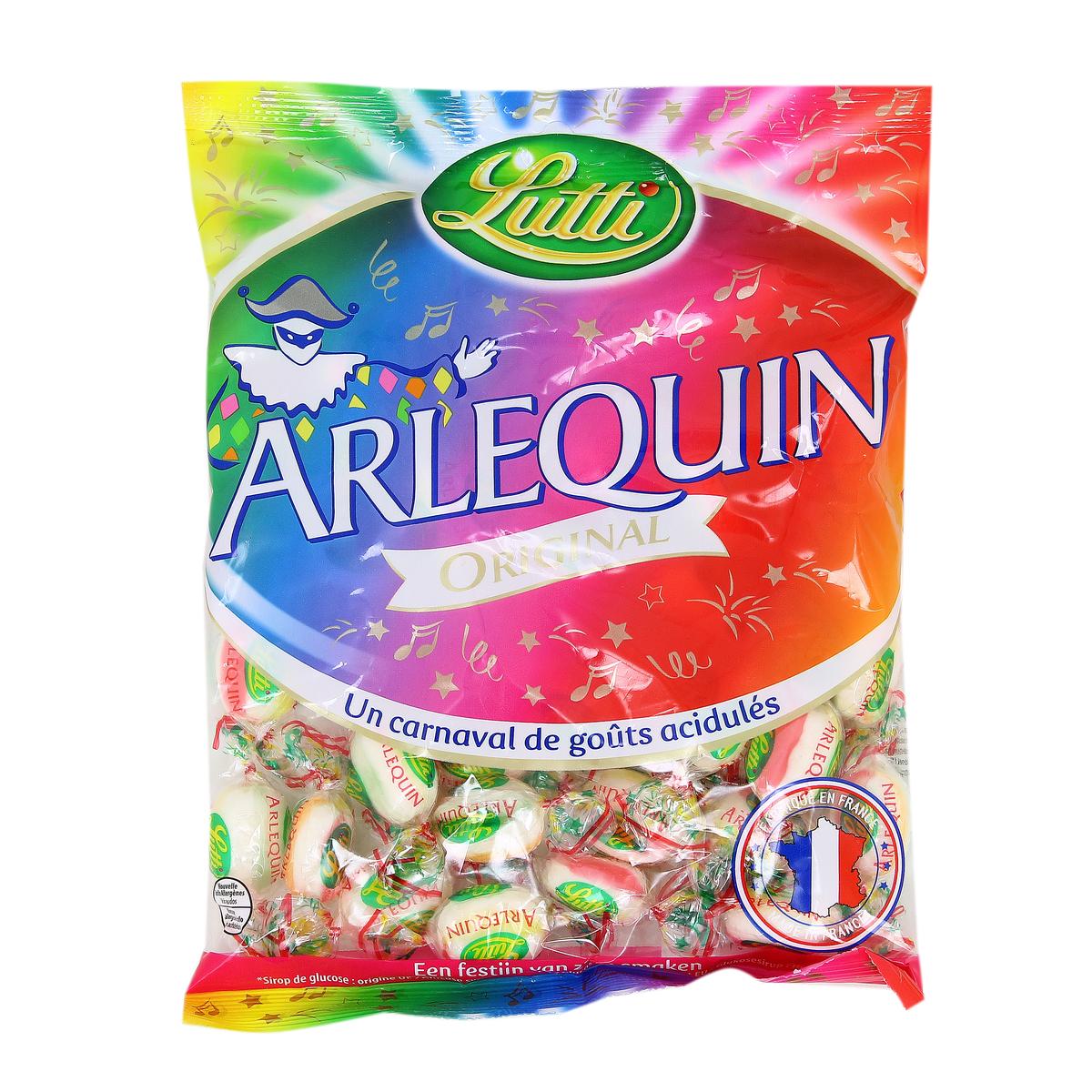 Bonbons acidulés Arlequin Lutti - Sachet de 150 g sur