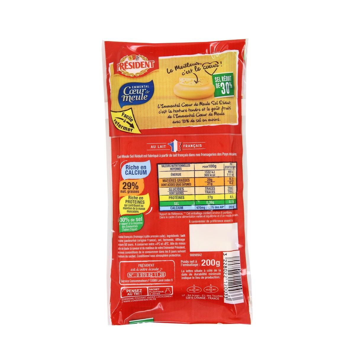 3228022120033 - Président - Emmental coeur de meule réduit en sel de 30%
