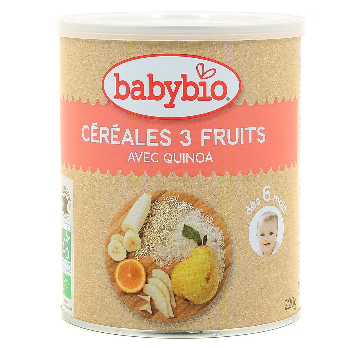 Achat Babybio Céréales 3 Fruits avec Quinoa bio Bébé Dès 6 mois, 220g