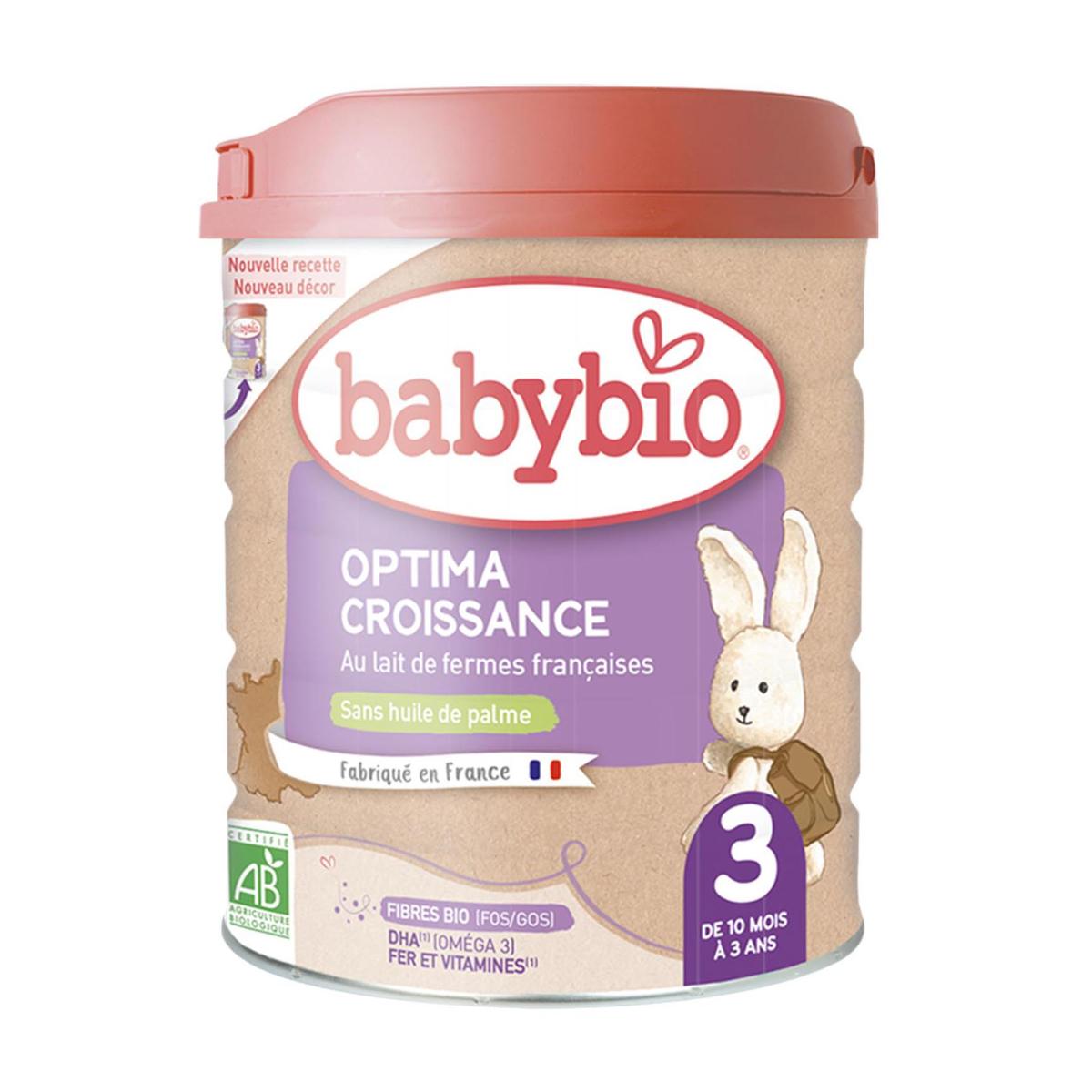 3288131580333 - Babybio - Lait de Croissance Optima Bio 3 en Poudre, Dès 10 Mois