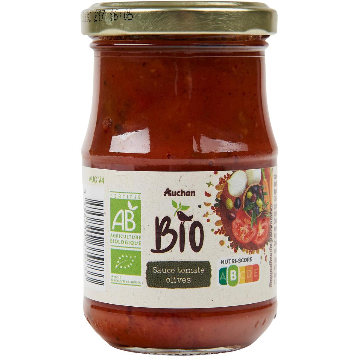 3596710370733 - Auchan BIO - Sauce tomate aux olives Bio en bocal