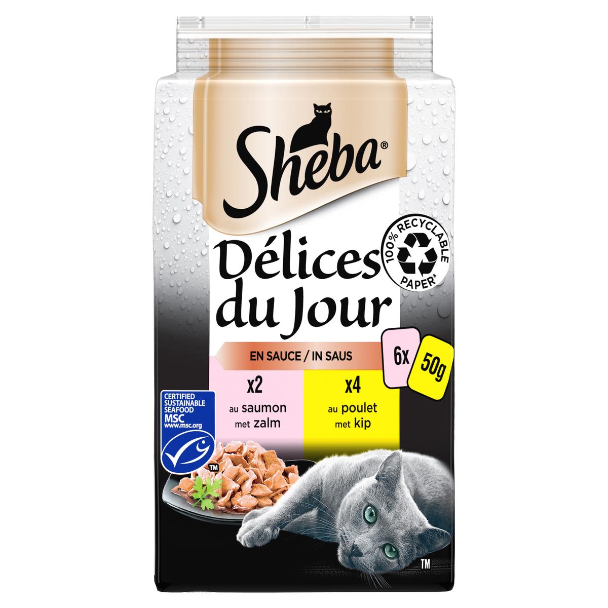 Sheba Délices du Jour à la volaille en gelée pour chat (6 x 50 g)