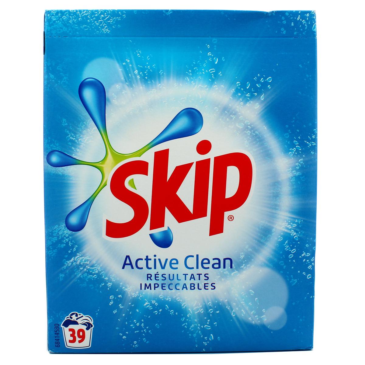 Livraison à domicile Skip Lessive en poudre Active Clean 39 lavages, 3kg
