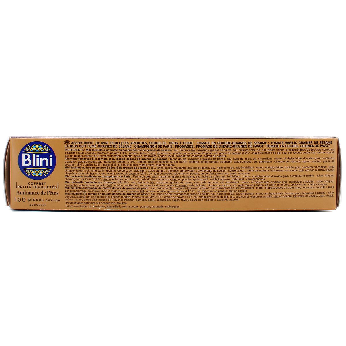 3760197635733 - Blini - Coffret 100 petits feuilletés- Ambiance de Fêtes- 8 recettes assorties