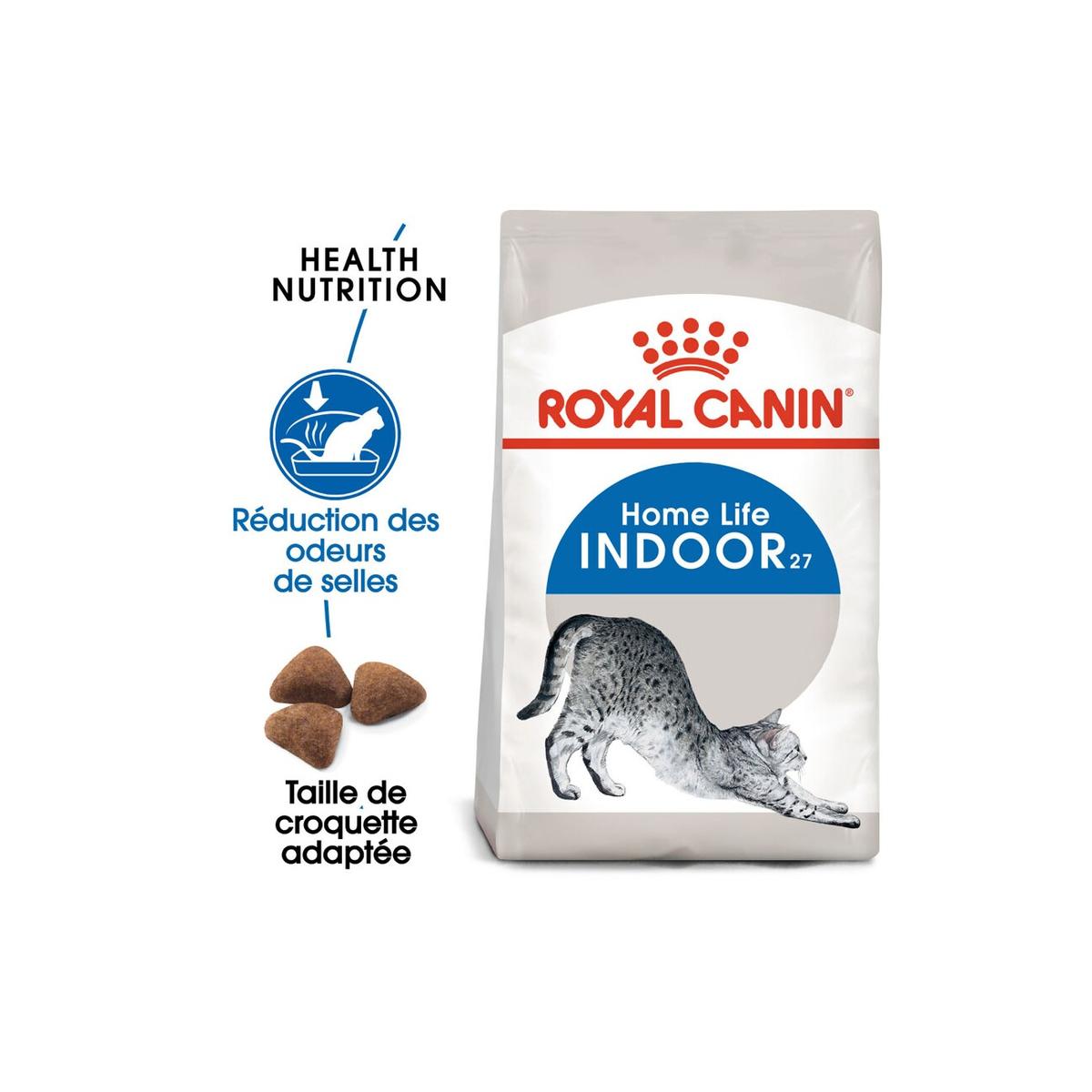 3182550706933 - Royal Canin - Croquettes Indoor 27 Réduction odeur des selles pour Chat Adulte d'Intérieur