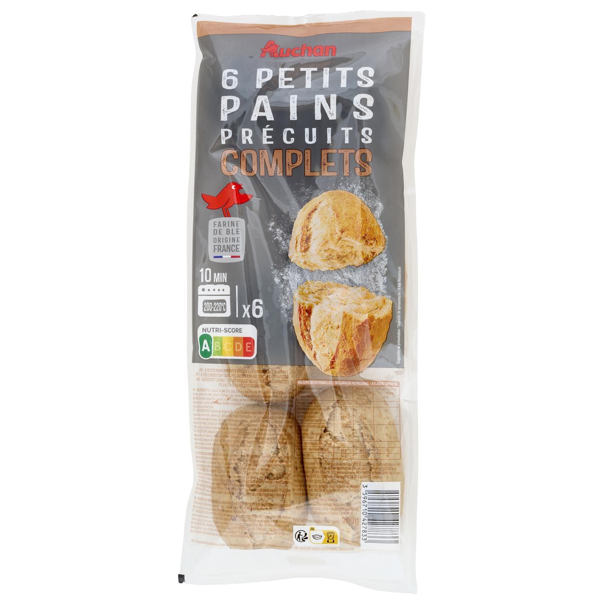3596710427833 - Auchan - Petits Pains PrécuitsBlé Complet