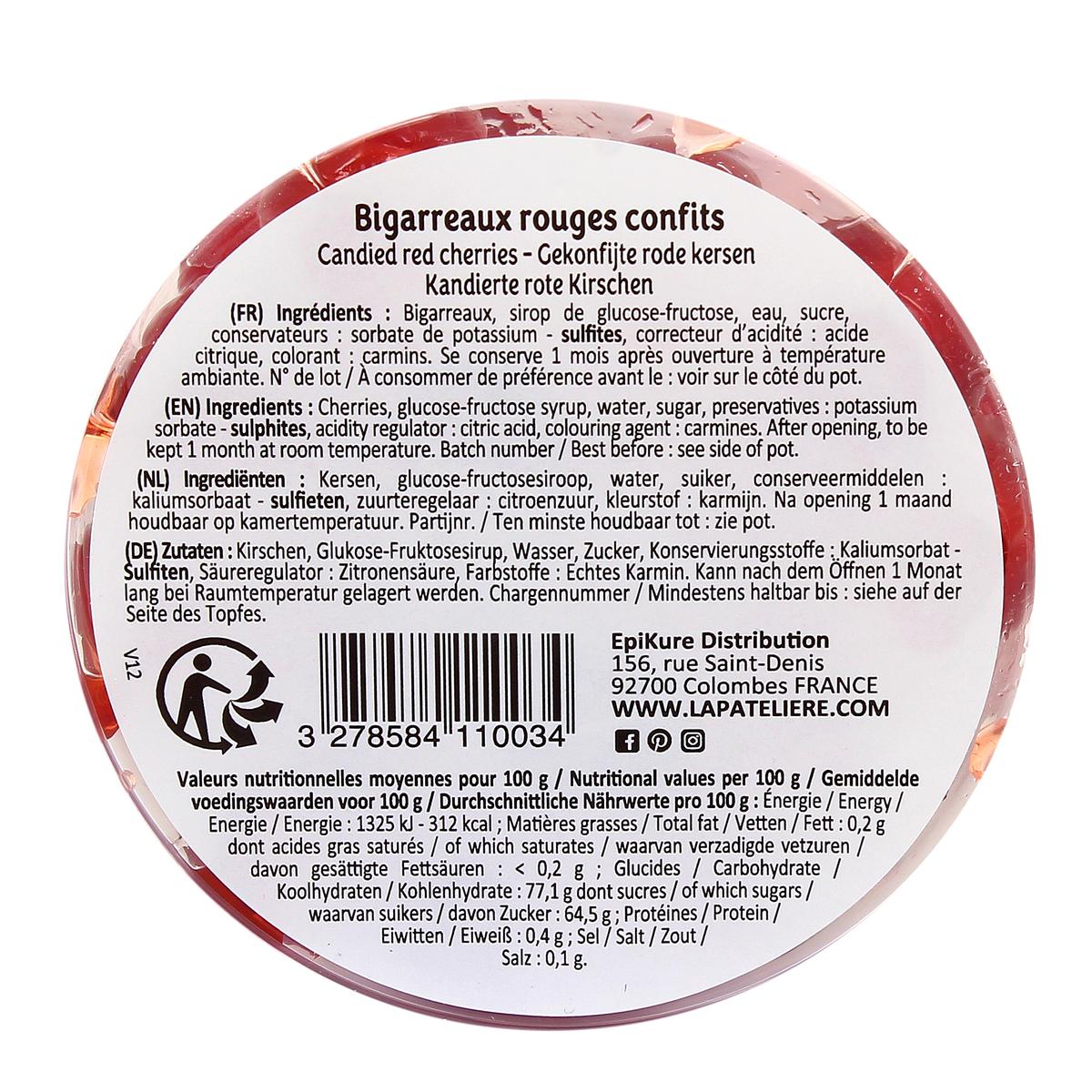 3278584110034 - La Patelière - Bigarreaux rouges confits