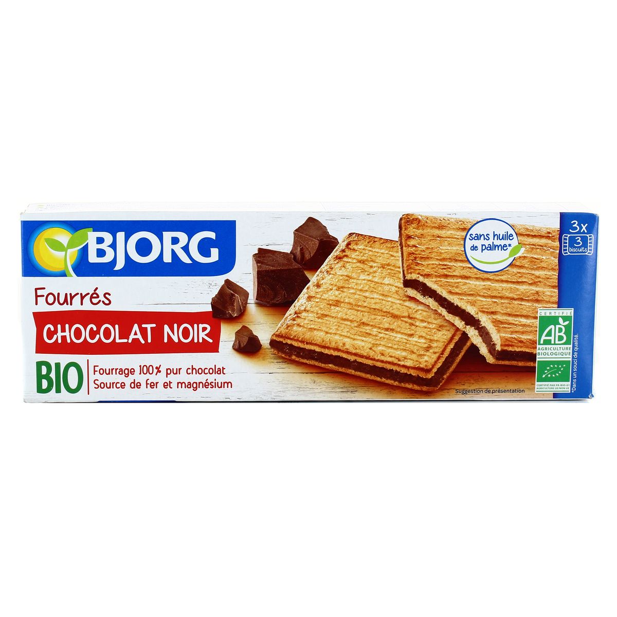 Livraison A Domicile Bjorg Fourres Au Chocolat Noir Bio 225g