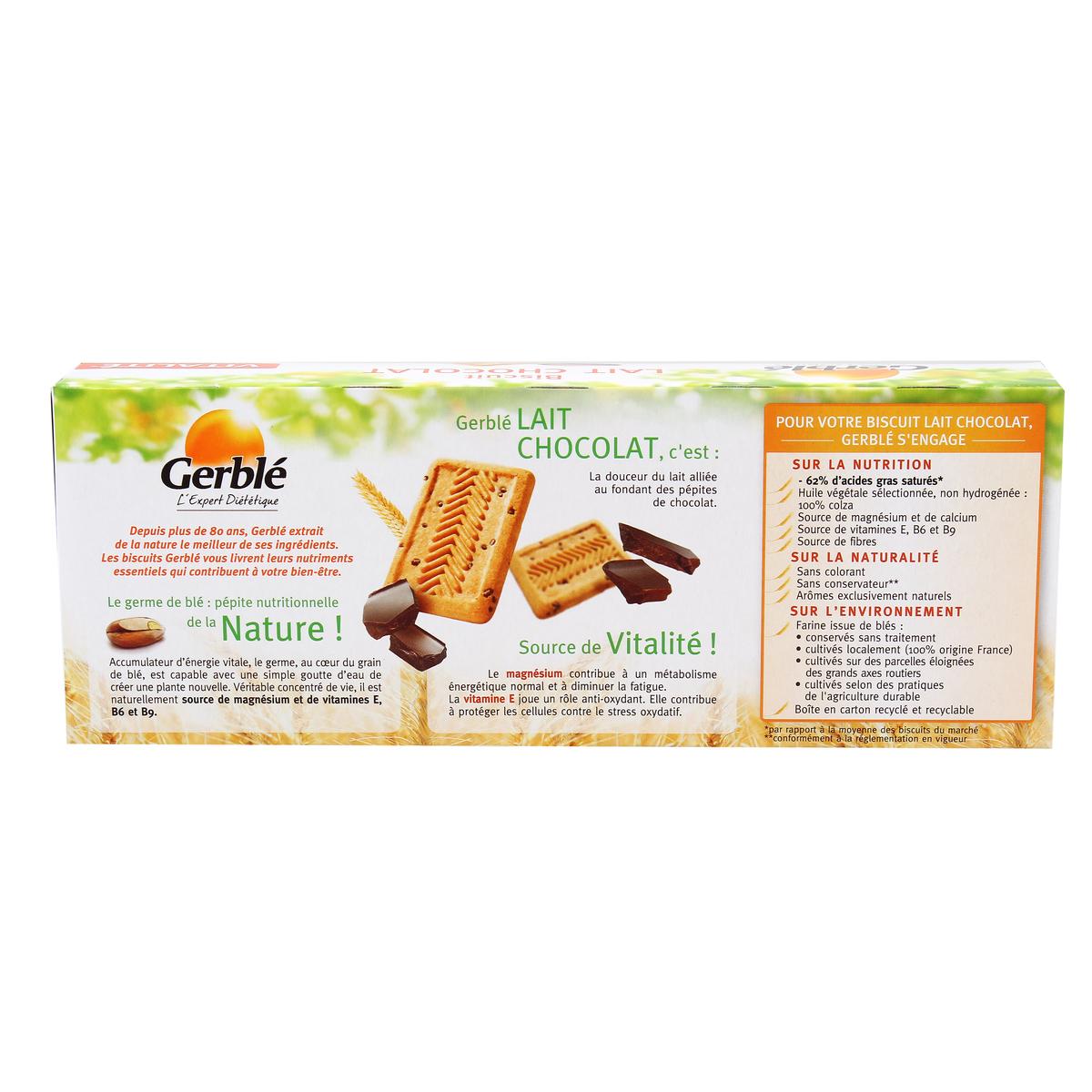 Biscuits diététiques Lait chocolat Gerblè - Lot de 18 boîtes de 4