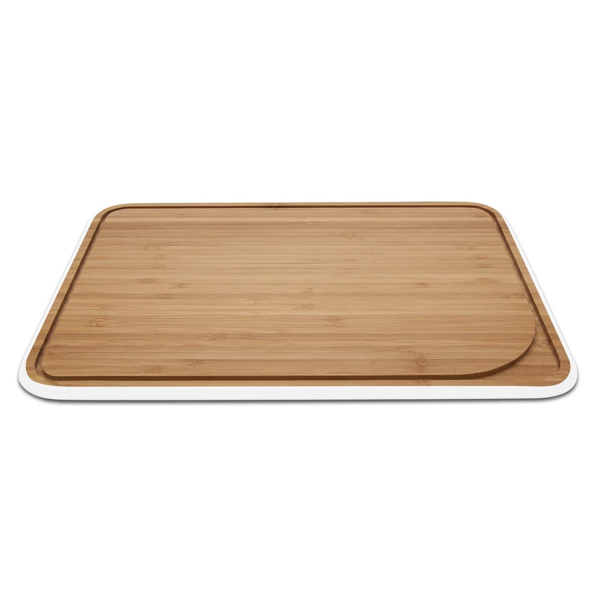 3760132812434 - Pebbly - Planche à découper Bambou Moyen Blanc