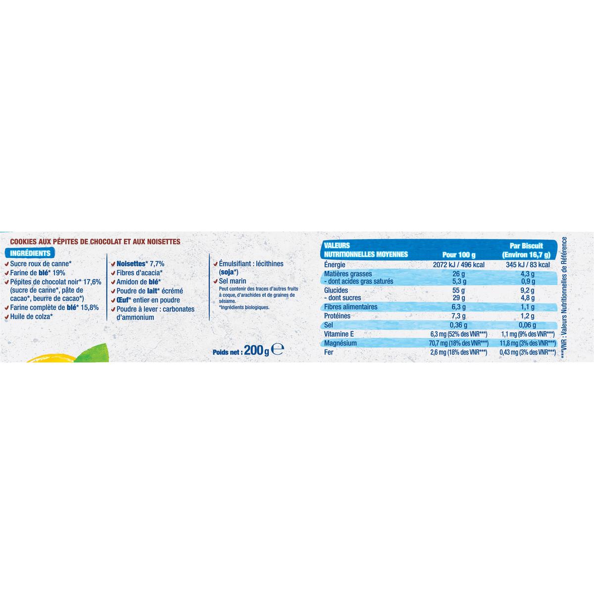 3229820004334 - Bjorg - Cookies chocolat noisette bio