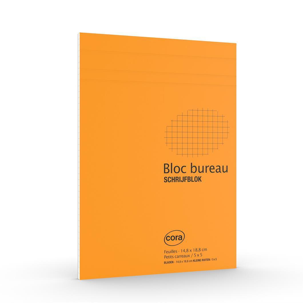 3257985865934 - Cora - Bloc notes 14,8 x 18,8 cm petits carreaux