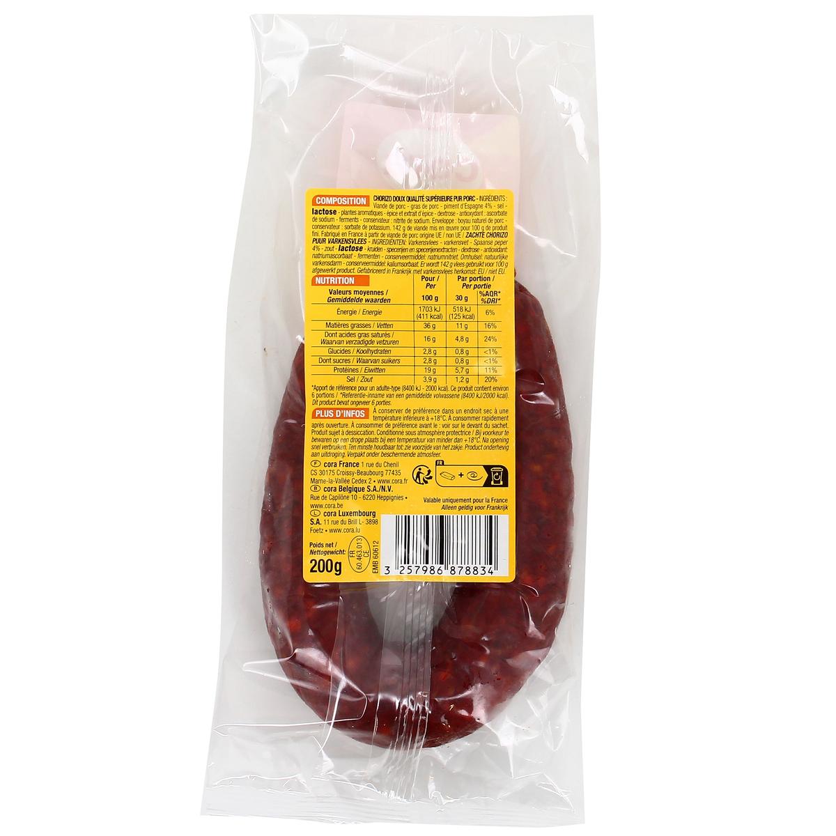 3257986878834 - Cora - Chorizo Doux