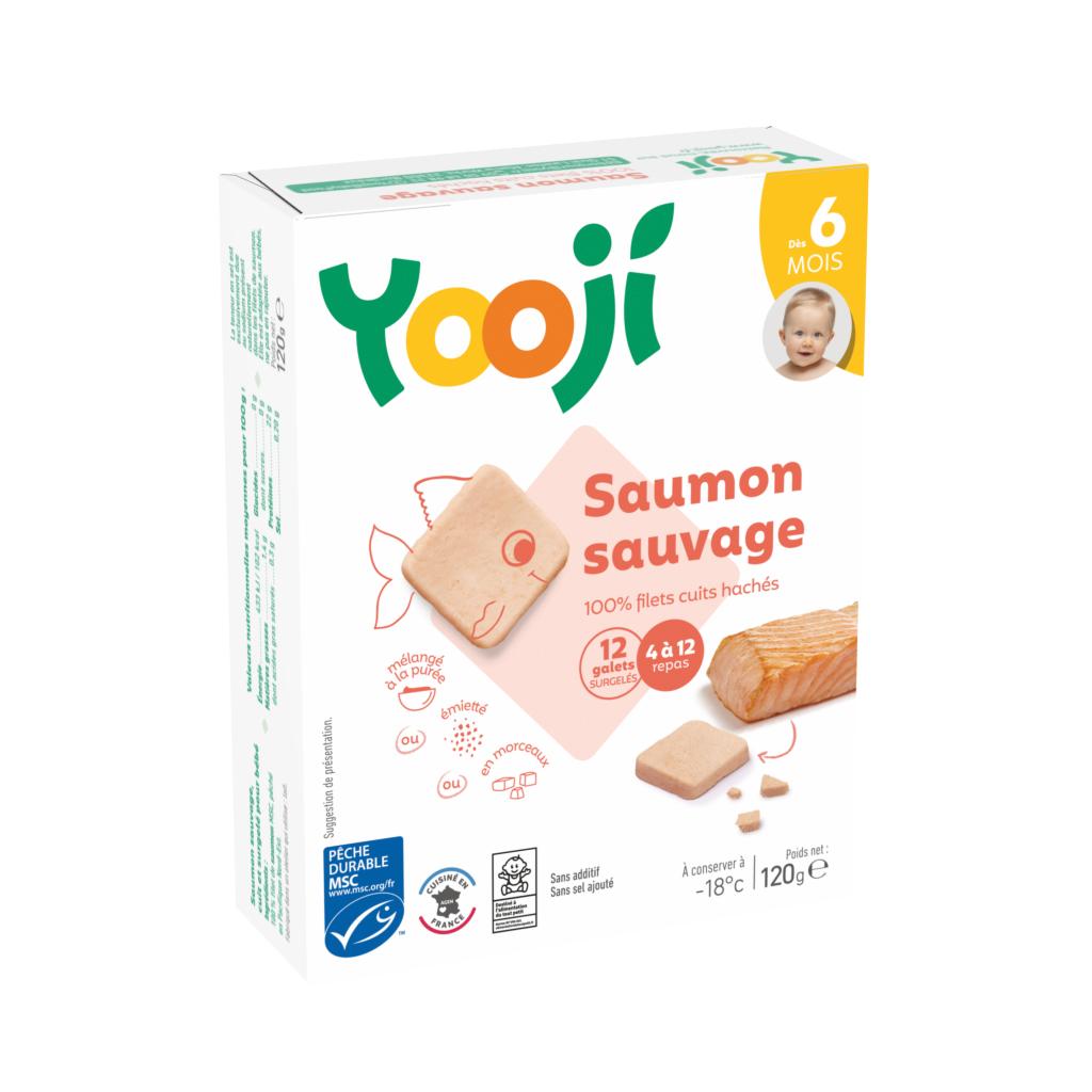 Yooji Saumon Peche Durable Msc Hache Cuit Et Surgele En Galets Des 6 Mois