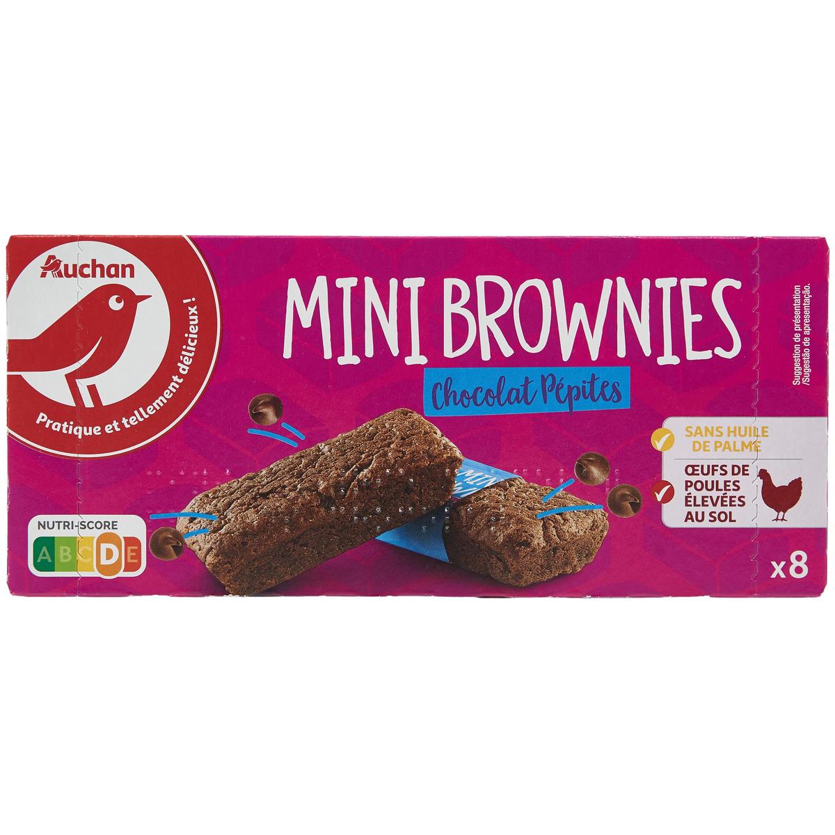 3596710479634 - Auchan - Mini brownies aux pépites de chocolat sachets individuels x8