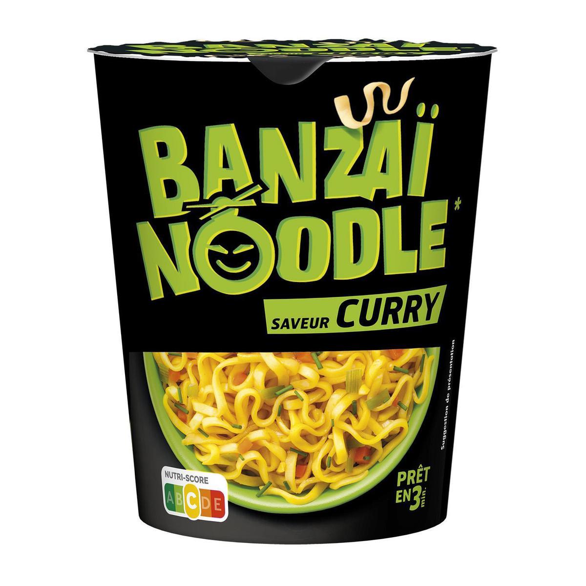 3038359911835 - Panzani - Nouilles Instantanées saveur Curry - Banzaï Noodle