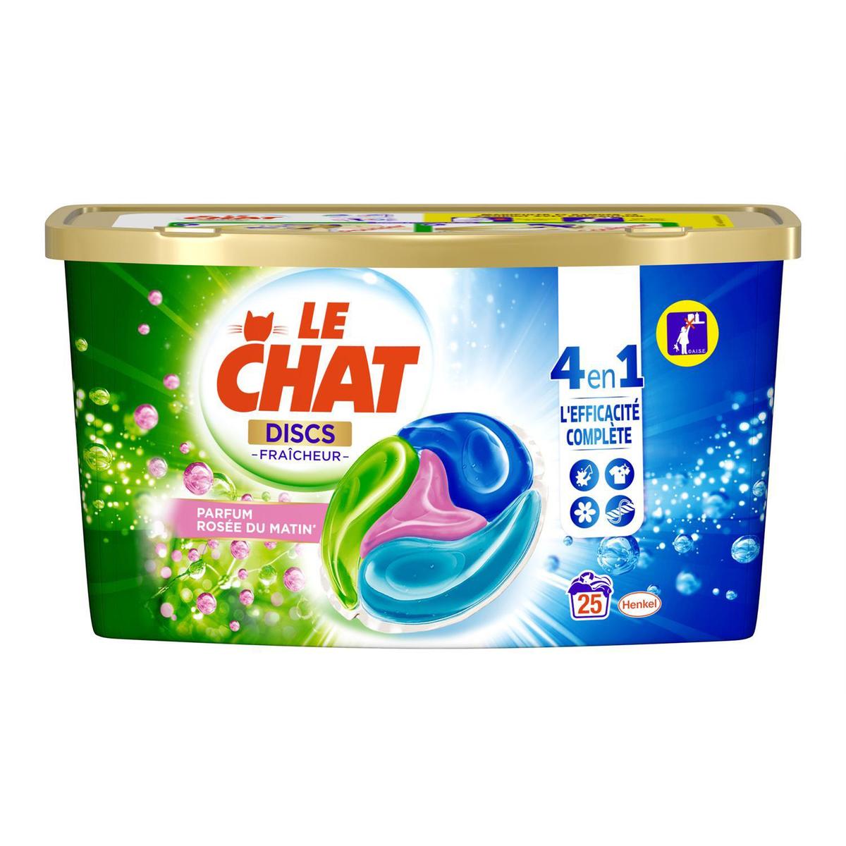 Le Chat Lessive Diccs Fraicheur Capsules 4 En 1 Parfum Rosee Du Matin