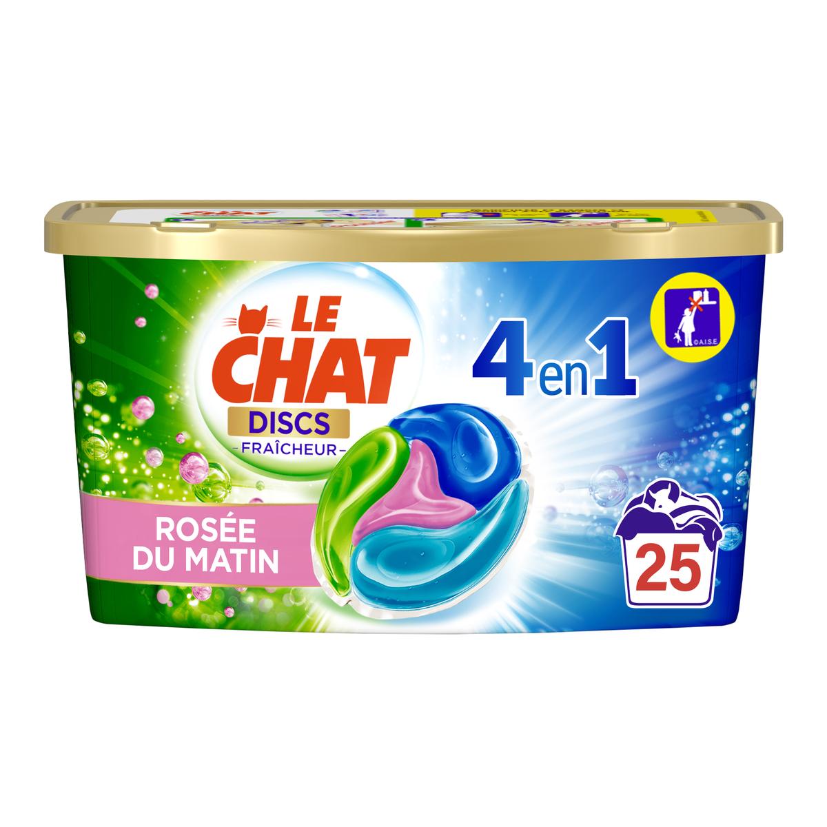 Achat Le Chat Lessive Capsule Rosée du matin 4 en 1 Discs, 25 capsules