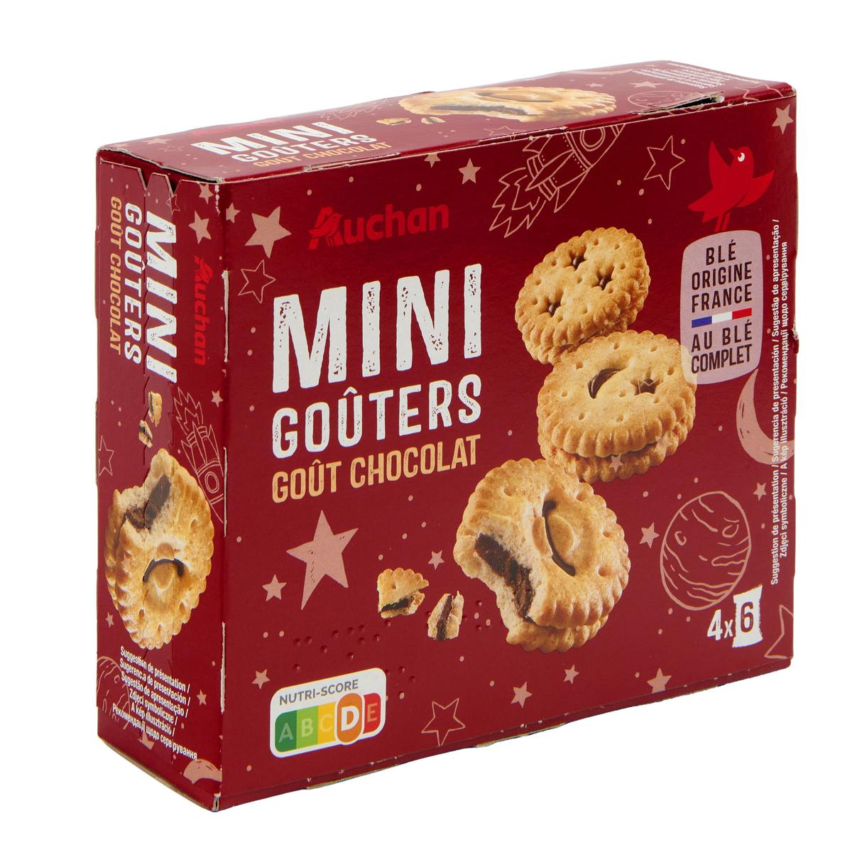 3596710483235 - Auchan - Mini goûters biscuits fourrés au chocolat sachets fraîcheur