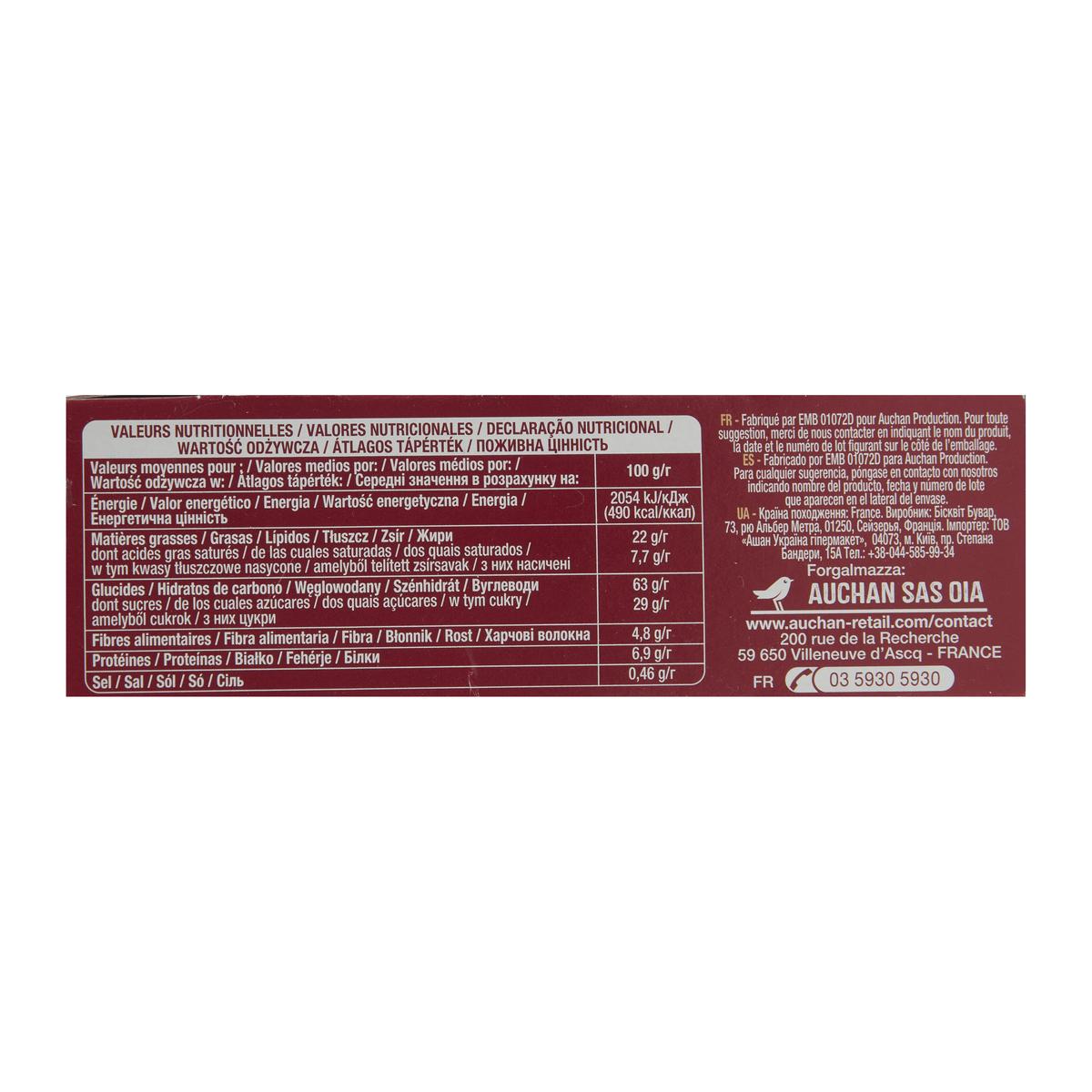 3596710483235 - Auchan - Mini goûters biscuits fourrés au chocolat sachets fraîcheur