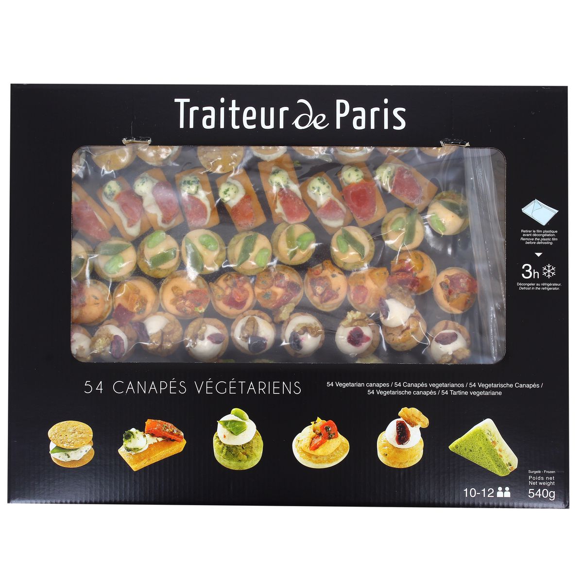 3700478515835 - Traiteur de Paris - 54 canapés végétariens- 6 recettes tendances et panachées