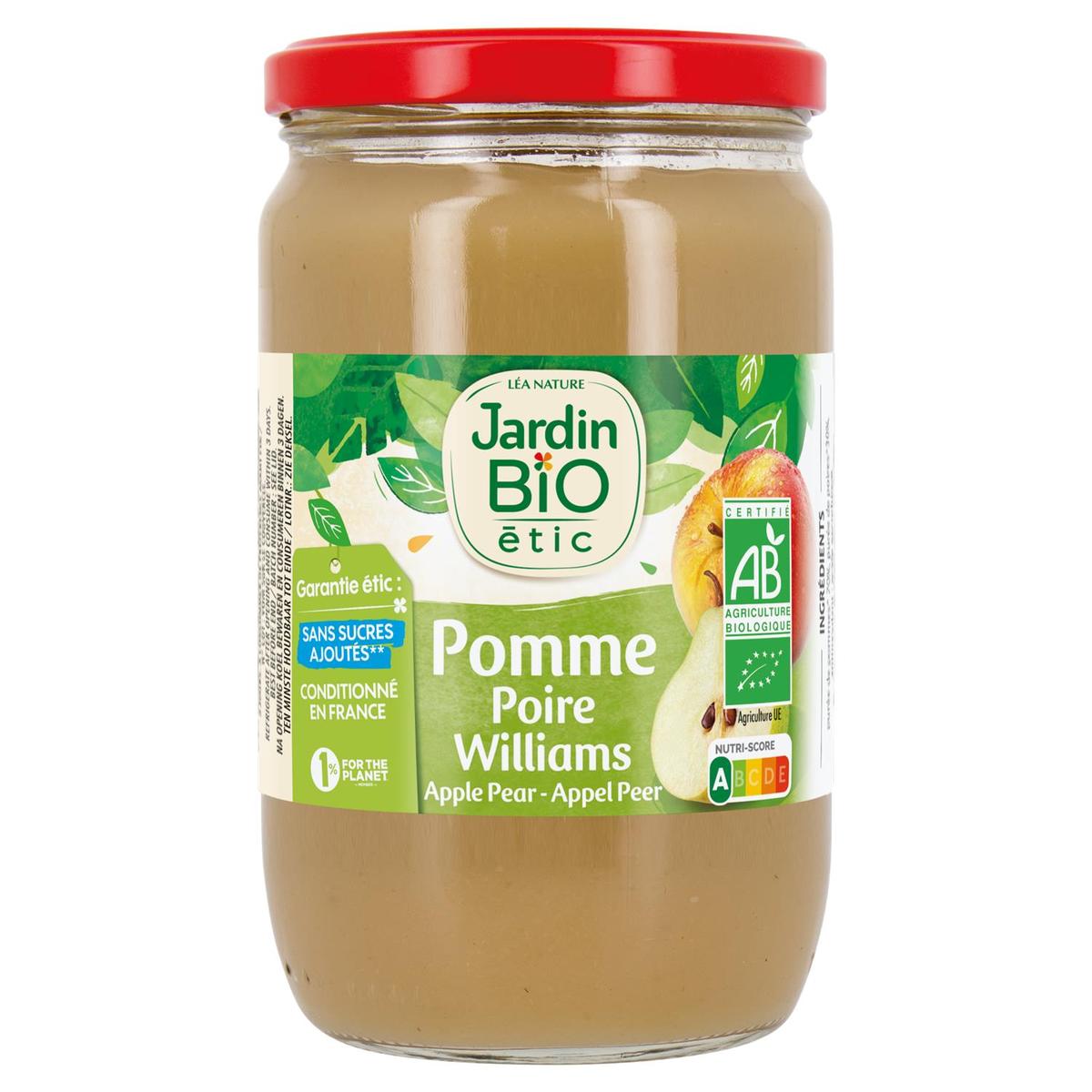 3478820008235 - Jardin Bio Etic - Purée de pommes et poire Wiliams Bio Sans Sucres Ajoutés