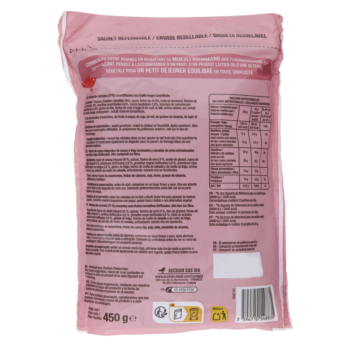 3596710548835 - Auchan - Muesli Croustillant Noix
