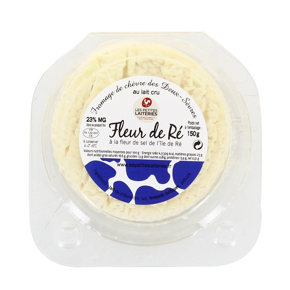 3475433000236 - Les Petites Laiteries - Fleur de Ré blanche - Lait de chèvre cru