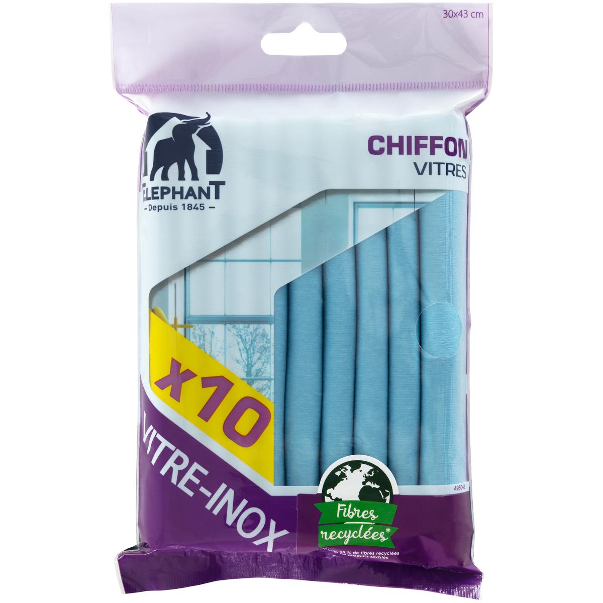 3543534950436 - Elephant - 10 Chiffons Vitre et Inox
