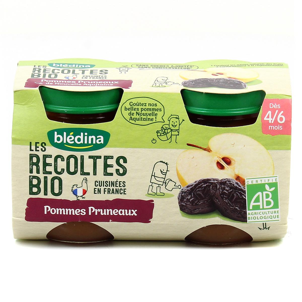 Acheter Bledina Les Recoltes Bio Pommes Pruneaux Des 4 6 Mois 2x130g