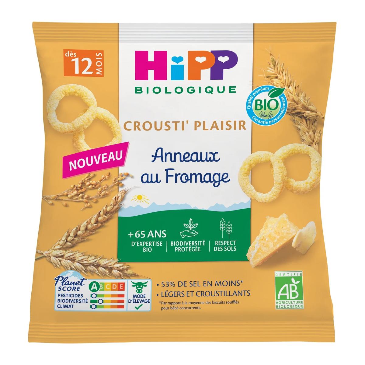 4062300462236 - Hipp - Crousti Plaisir - Anneaux au Fromage Bio Dès 12 mois