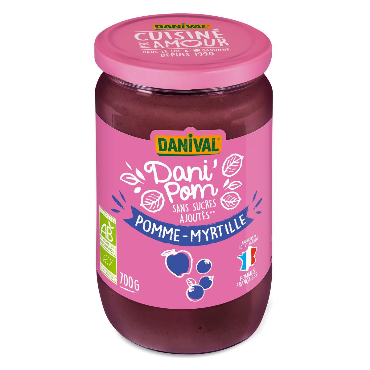 3431590002636 - Danival - Dani'Pom Pomme & Myrtille bio, sans sucres ajoutés