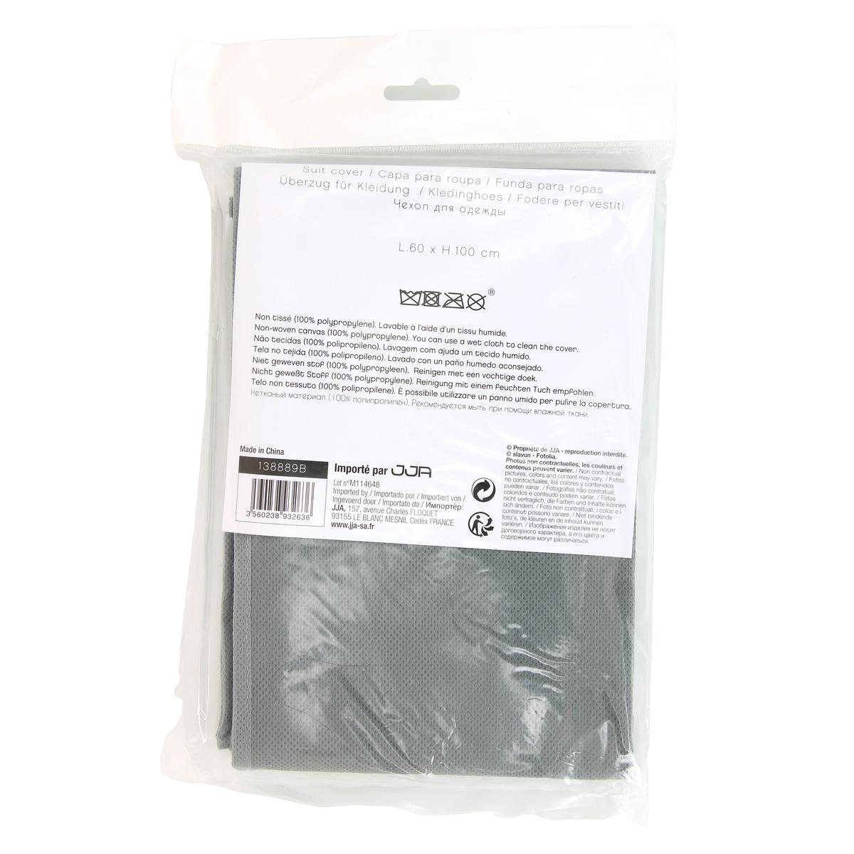 3560238932636 - 5 five - Housse pour vêtement court dressing Gris Clair 
