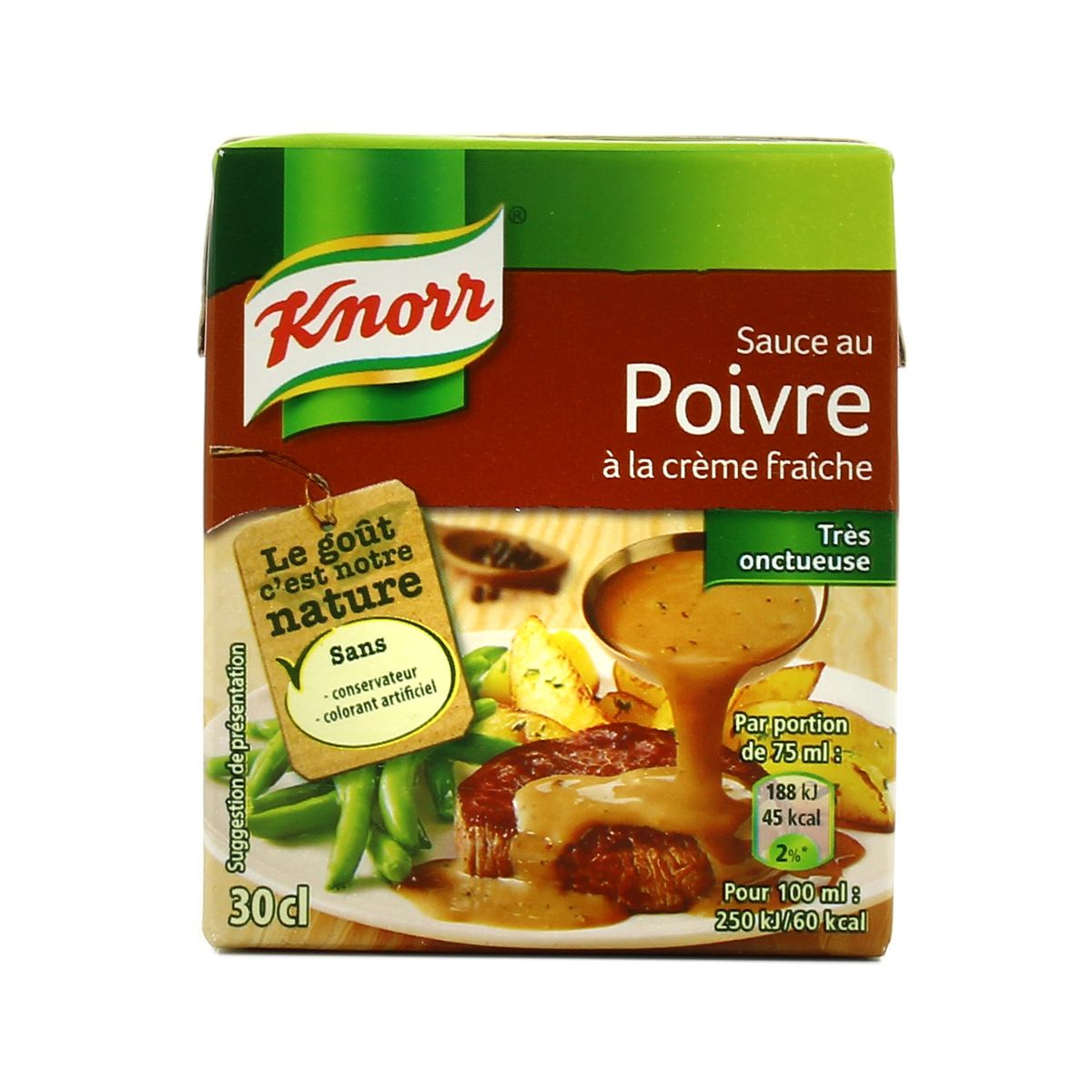 Livraison à domicile Knorr Sauce au poivre à la crème fraîche, 30cl