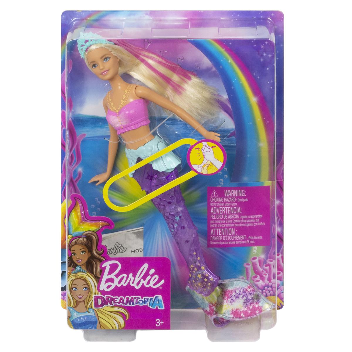 0887961765236 - Barbie - Mattel - Sirène lumières et danse aquatique- Barbie- GFL82