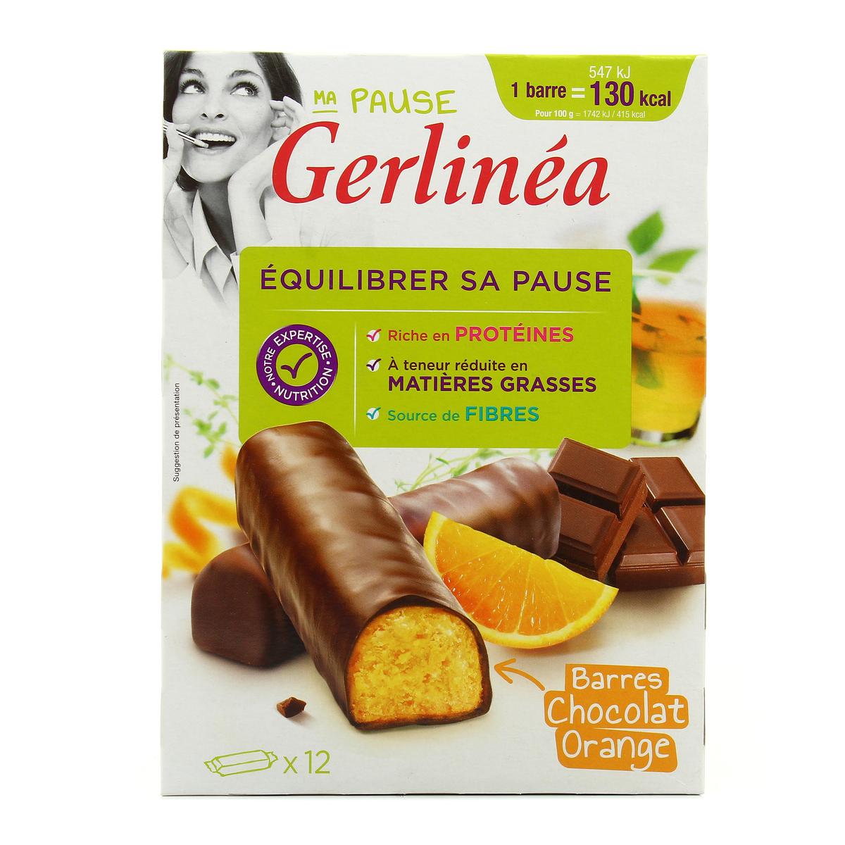 Achat Vente Gerlinea Barres Hyperproteinees Orange Chocolat 12x31g