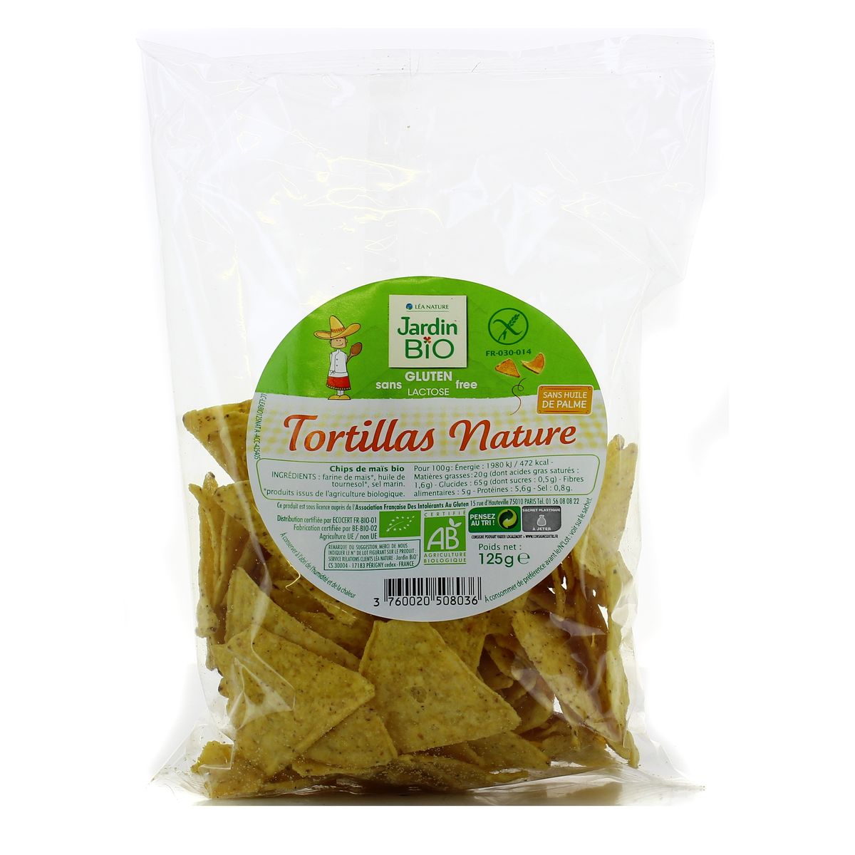 Livraison à domicile Jardin Bio Tortillas nature bio sans gluten, 125g