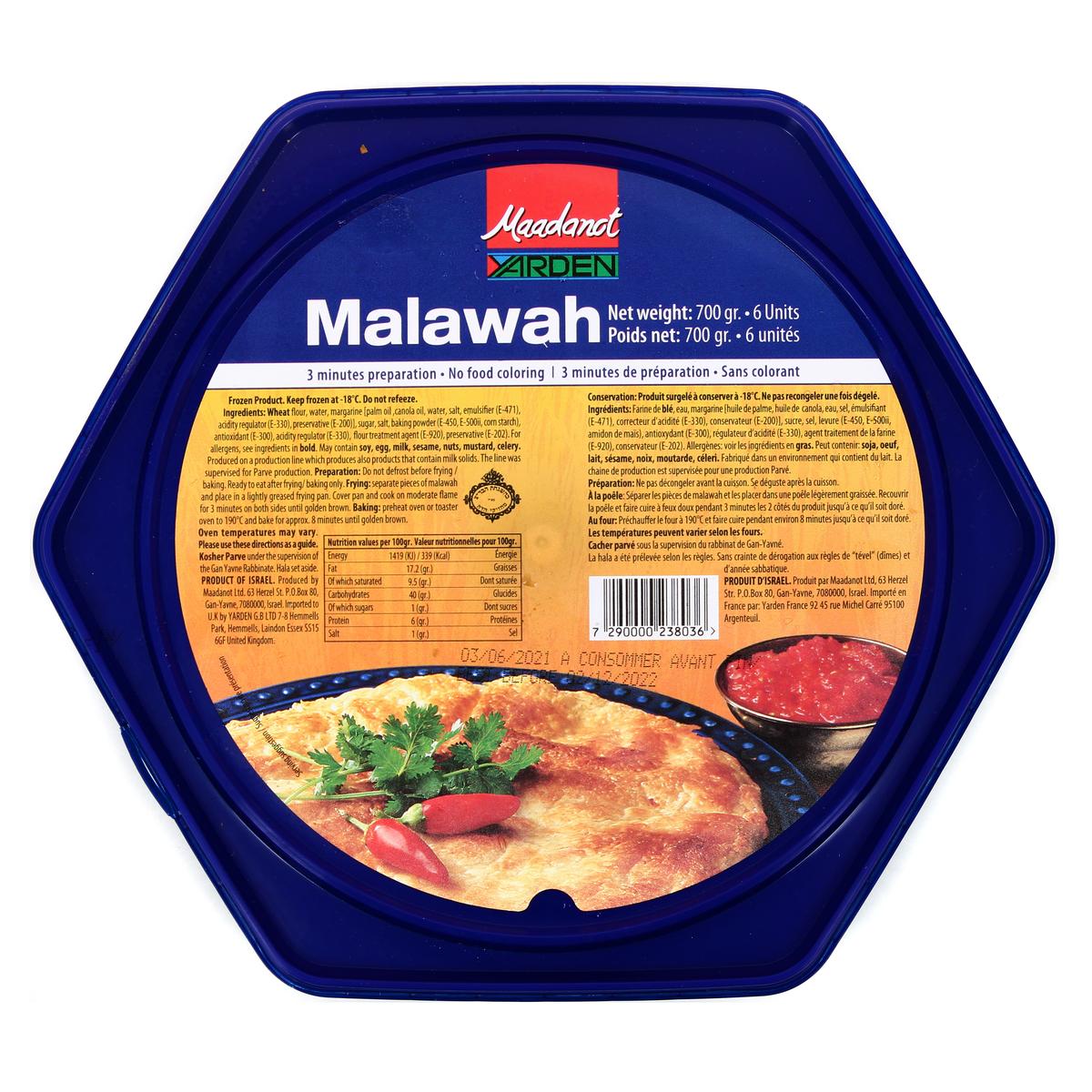 7290000238036 - Yarden - Malawah, Pain Traditionnel Yémenite, 700g