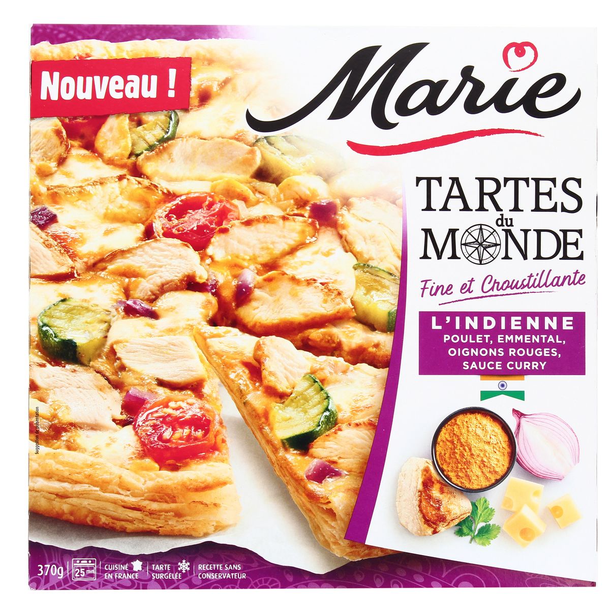 Marie Tarte Du Monde L Indienne Poulet Emmental Oignons Rouges