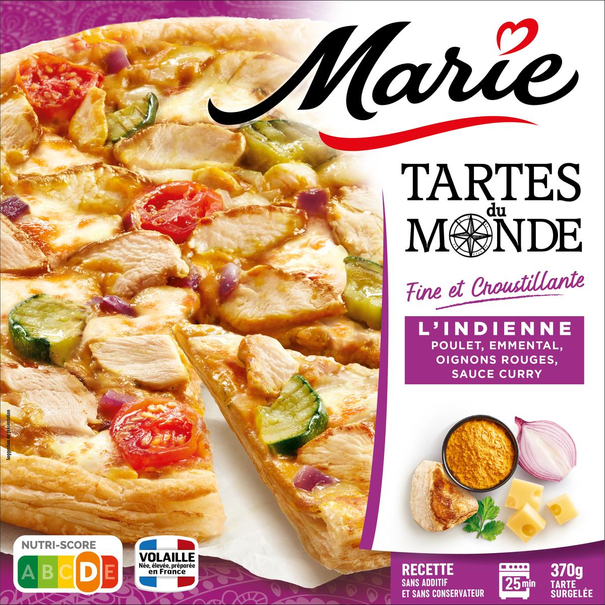 3248830000037 - Marie - Tarte du monde l'indienne- Poulet, Emmental, Oignons rouges, Sauce Curry