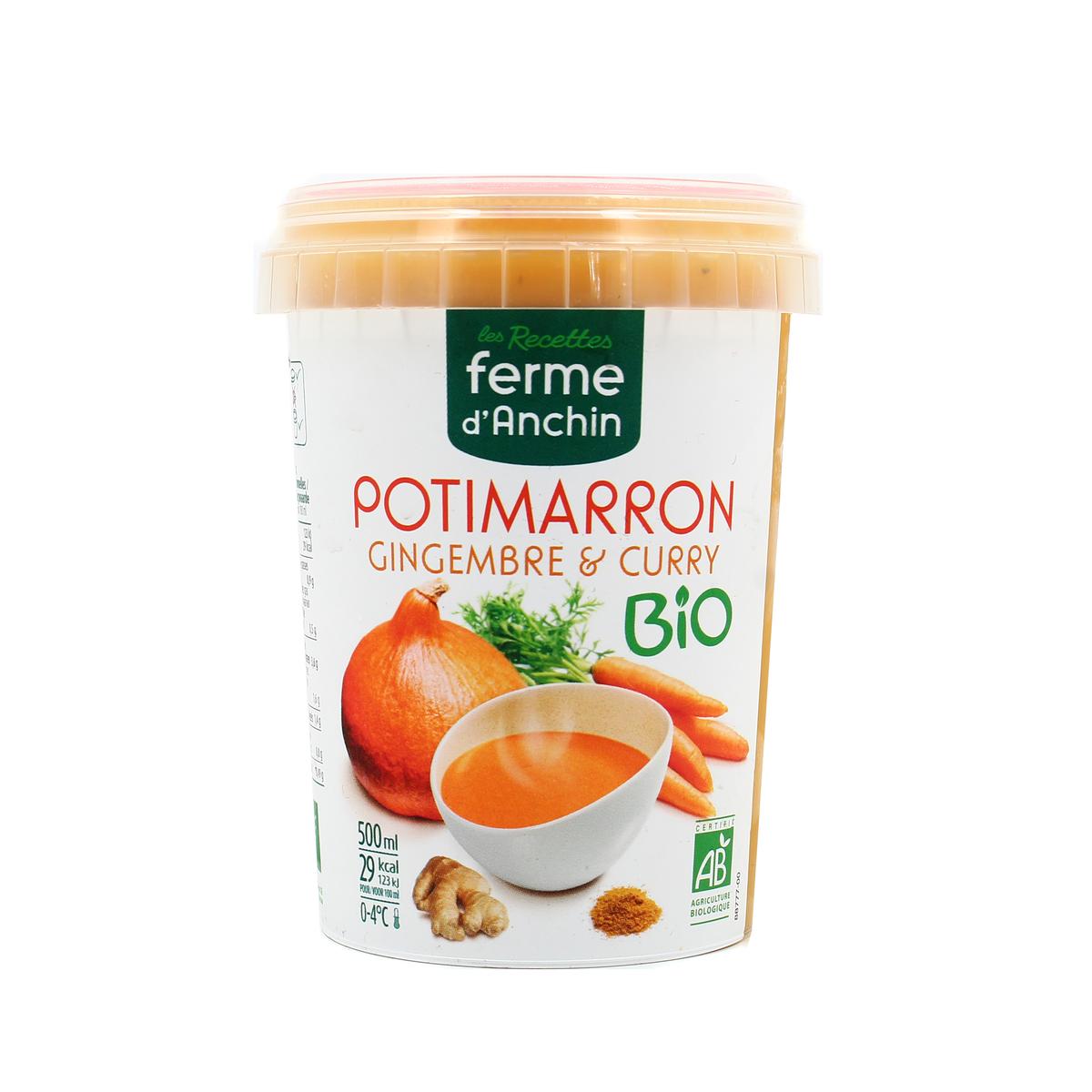 Livraison à domicile Ferme d'Anchin Soupe Bio de Potimarron Curry, 500ml
